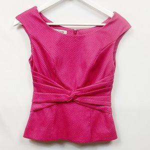 Kay Unger, Pink Peplum Top, Size 2